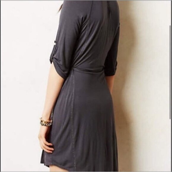Anthropologie Tiny WOmen's Grey Emroidered Button Front Dress - Small - Picture 16 of 16